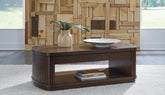 Tampa Furniture Outlet Lutz - Ashley Furniture - Korestone Lift-Top Coffee Table - Lift Top Cocktail Table / Dark Brown - T679-9